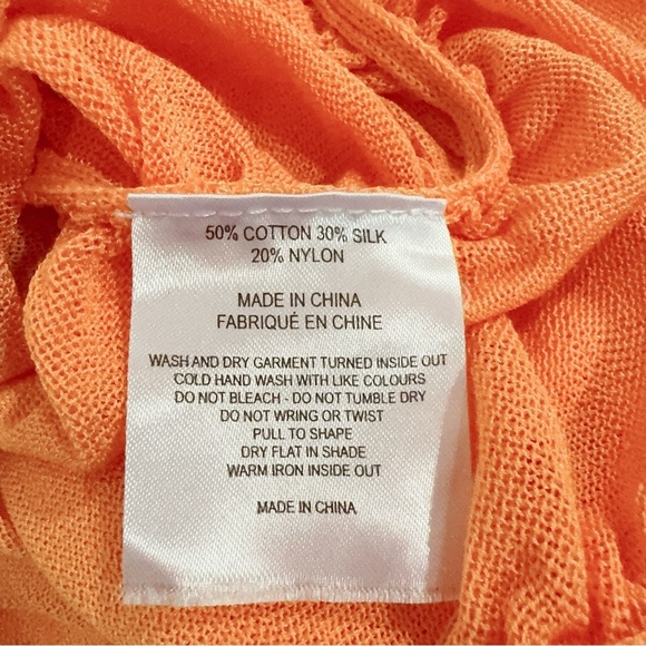 Keepsake the Label Orange Ruched Long Sleeve Cotton Silk Knit Top Size Small NWT - Picture 5 of 5